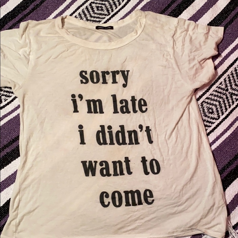 White graphic tee